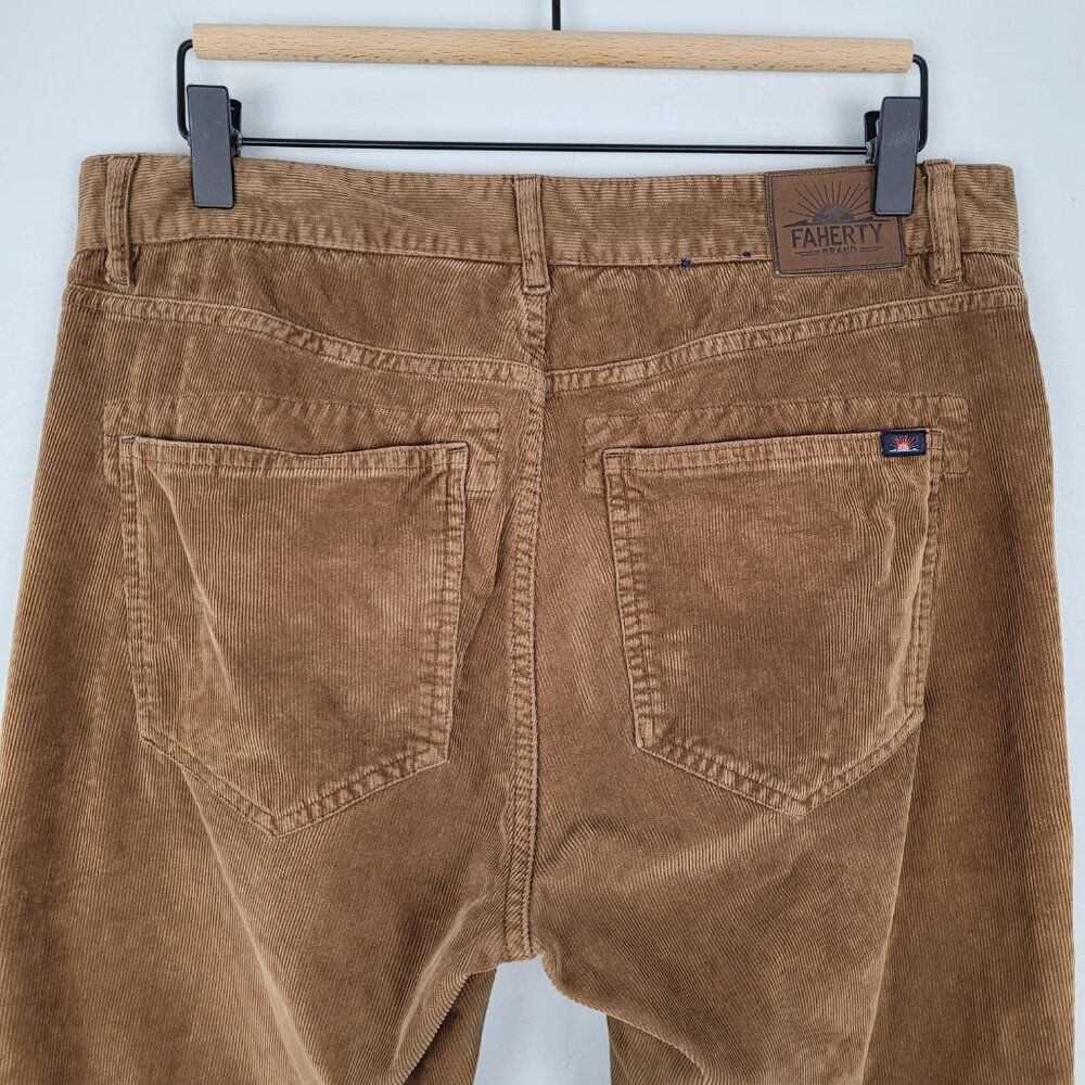 Faherty Size 32x31 Stretch Corduroy 5 pocket Pants In Timber Brown - Picture 5 of 16